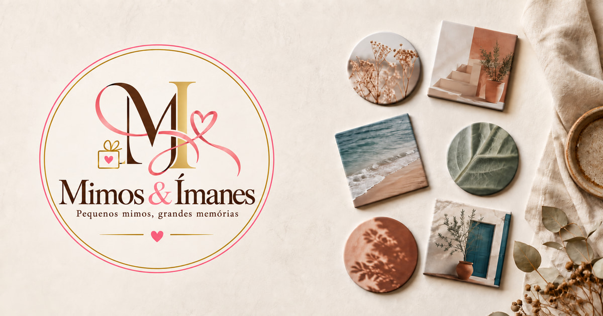 Composição editorial de ímanes Mimos & Ímanes